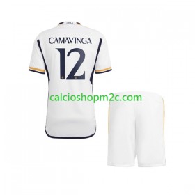 Real Madrid Camavinga 12 Bambino Maglia Prima 2023/2024 Manica Corta